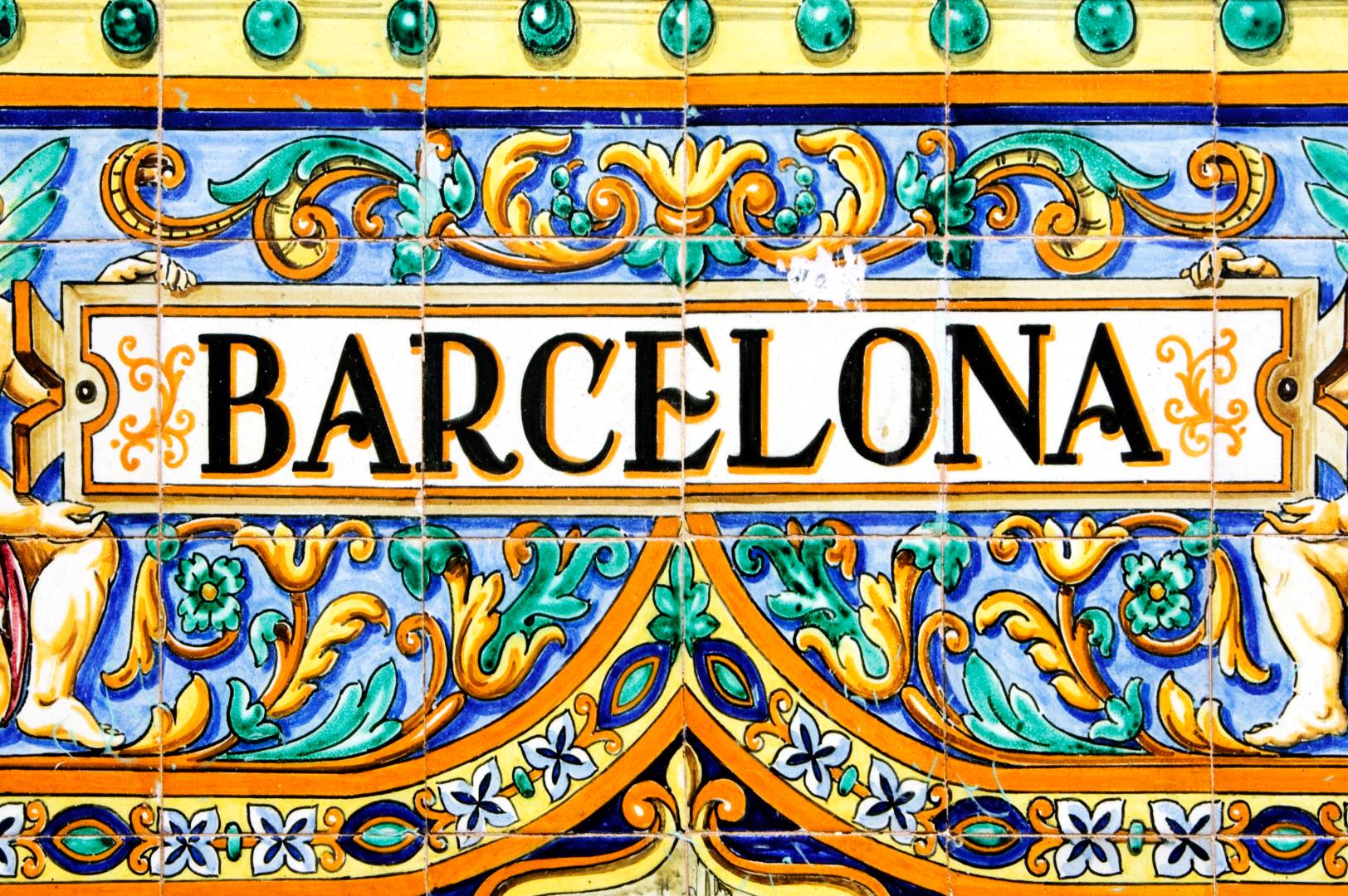 Barcelone panneau mosaique